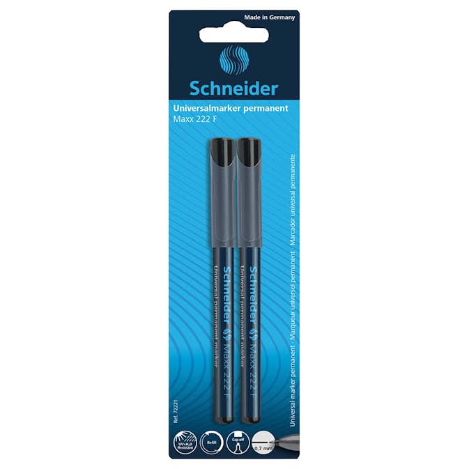 Märkpenna Schneider Maxx 222 Svart 2-Pack