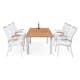 Matgrupp Ute Hillerstorp Nydala 6 st Karmstolar med Förlängningsbart Träbord Vit/Teak