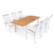 Matgrupp Ute Hillerstorp Nydala 6 st Karmstolar med Förlängningsbart Träbord Vit/Teak