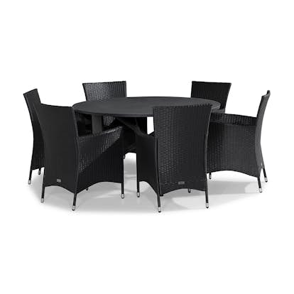 Matgrupp Utomhus Comfort Garden Alex Rund 140 med 6 Utefåtölj Thor