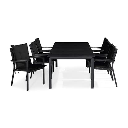 Matgrupp Utomhus Comfort Garden Tunis 205x90 med 6 StapelTrädgårdsstolar