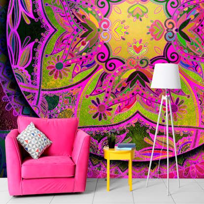 Fototapet Arkiio Självhäftande Mandala Pink Expression