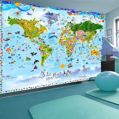 Fototapet Arkiio Självhäftande World Map For Kids