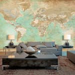 Fototapet XXL Arkiio Turquoise World Map II 500x280 cm