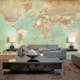 Fototapet Arkiio Självhäftande Turquoise World Map II 490x280