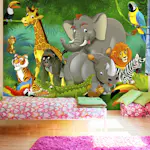 Fototapet Arkiio Självhäftande Colourful Safari