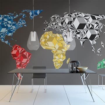 Fototapet Arkiio Map Of The World Colorful Solids