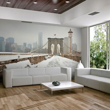 Fototapet Arkiio Snötäckt Bro I New York