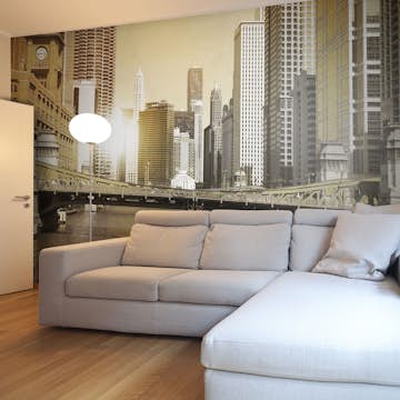 Fototapet Arkiio Chicagos Brygga Tappning Effekt