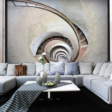 Fototapet Arkiio White Spiral Stairs
