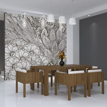 Fototapet Arkiio Äng Svart Och Vitt