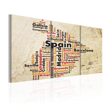 Tavla Arkiio Spanien Text Kartan I Färger Flaggan