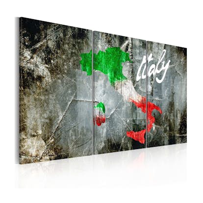 Tavla Arkiio Konstnärlig Karta Över Italien Triptyk