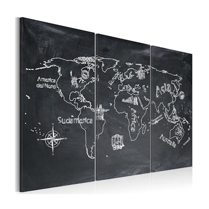 Tavla Arkiio Geografi Lektion Italienska Språket Triptych