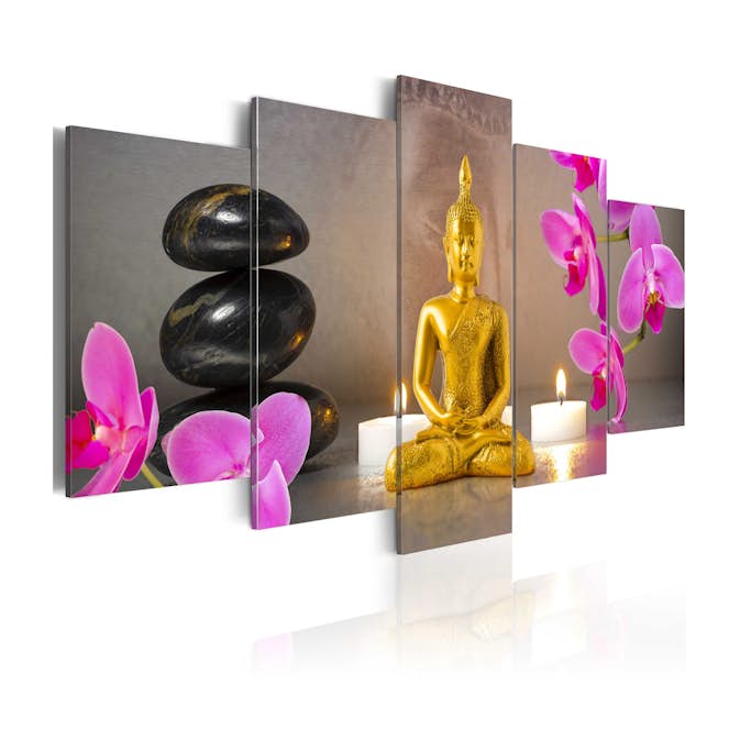 Tavla Arkiio Golden Buddha And Orchids