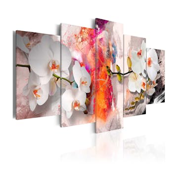 Tavla Arkiio Colorful Background and Orchids