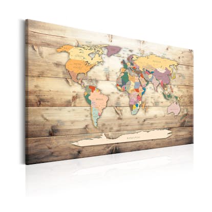 Tavla Arkiio World Map Colourful Continents