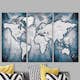 Tavla Arkiio World Map Ink Triptych