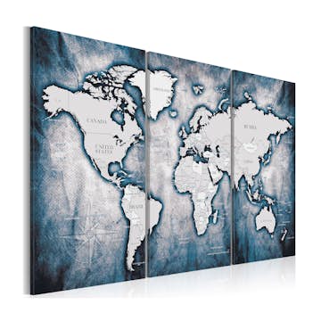 Tavla Arkiio World Map Ink Triptych