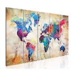 Tavla Arkiio World Map Colourful Ink Blots