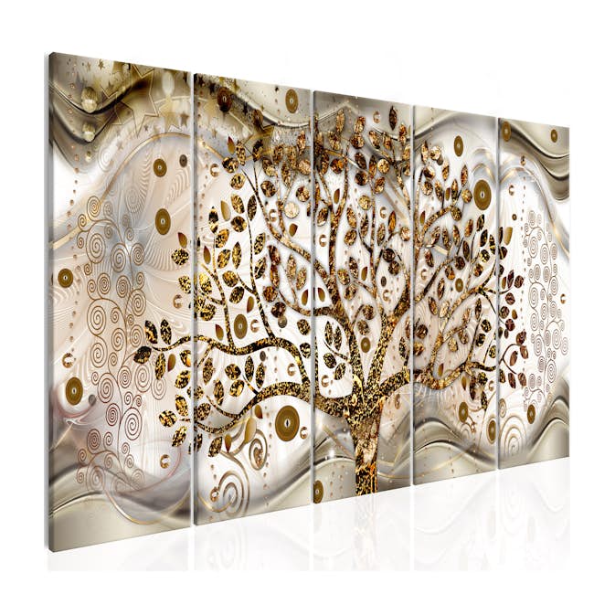 Tavla Arkiio Tree And Waves Brown 5 delar