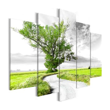 Tavla Arkiio Tree Near The Road Grön 5 delar