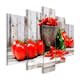 Tavla Arkiio Red Vegetables Wood 5 delar