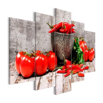 Tavla Arkiio Red Vegetables Concrete 5 delar