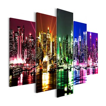 Tavla Arkiio Rainbow New York Wide 5 delar 225x100