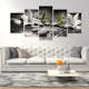 Tavla Arkiio Lilies And Stones Wide Grey 5 delar