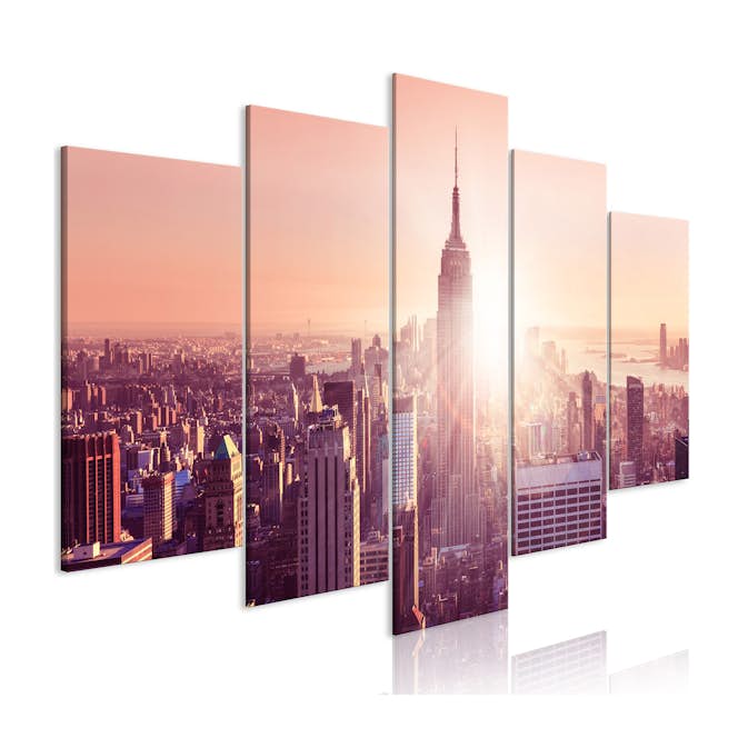 Tavla Arkiio Sun over Manhattan Orange 5 delar