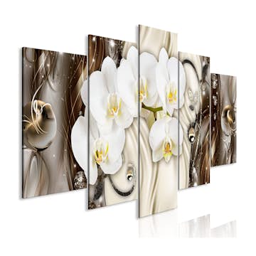 Tavla Arkiio Orchid Waterfall Wide Brown 5 delar