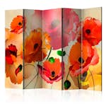 Rumsavdelare Arkiio Velvet Poppies II Grön/Röd/Orange 225x172 cm