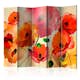 Rumsavdelare Arkiio Velvet Poppies II Grön/Röd/Orange 225x172 cm