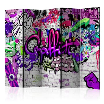 Rumsavdelare Arkiio Purple Graffiti 225x172 cm