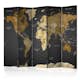 Rumsavdelare Arkiio World Map on Dark Background 225x172 cm