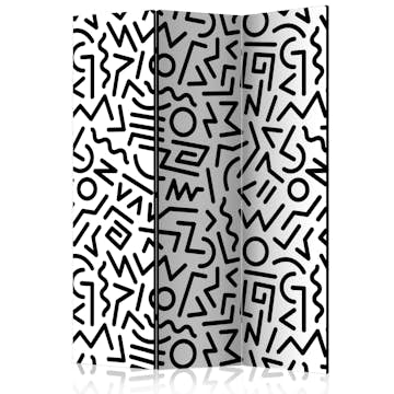 Rumsavdelare Arkiio Black And White Maze 135x172 cm