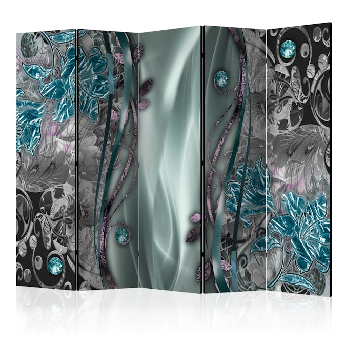 Rumsavdelare Arkiio Floral Curtain Turquoise II 225x172 cm