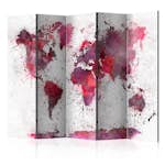 Rumsavdelare Arkiio World Map Red Watercolors II 225x172 cm