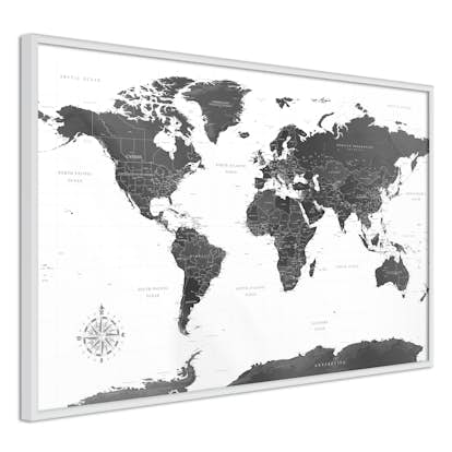 Poster Artgeist Affisch Monochrome Map