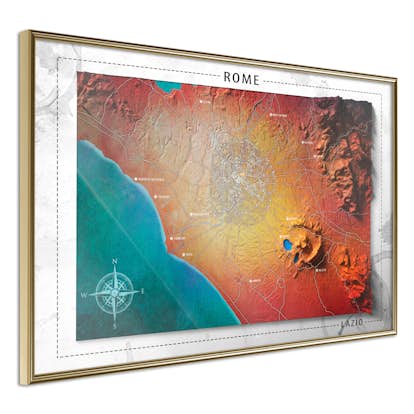 Poster Artgeist Affisch Isometric Map Rome