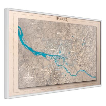 Poster Artgeist Affisch Isometric Map Hamburg