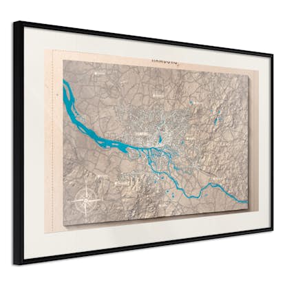 Poster Artgeist Affisch Isometric Map Hamburg