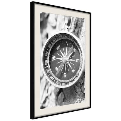 Poster Artgeist Affisch Black and White Compass