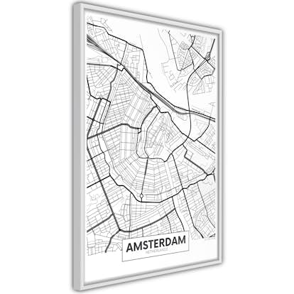 Poster Artgeist Affisch Map of Amsterdam