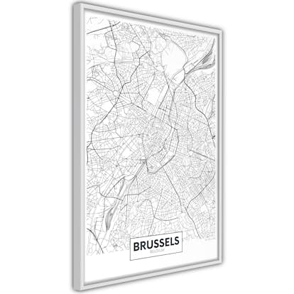 Poster Artgeist Affisch Map of Brussels