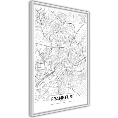 Poster Artgeist Affisch Map of Frankfurt