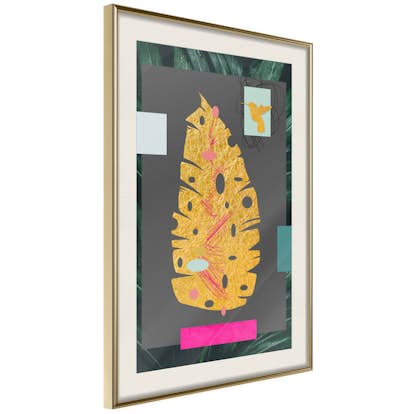 Poster Artgeist Affisch Golden Leaf