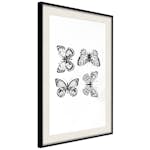 Poster Artgeist Affisch Four Butterflies