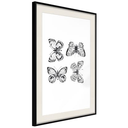 Poster Artgeist Affisch Four Butterflies